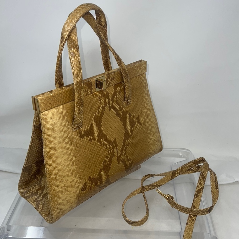 Susan Gail Python Structured Hand Bag Shoulder Bag - image 1